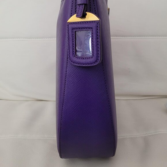 PRADA Saffiano Lux Hobo Purse Shoulder Bag - Picture 12 of 14